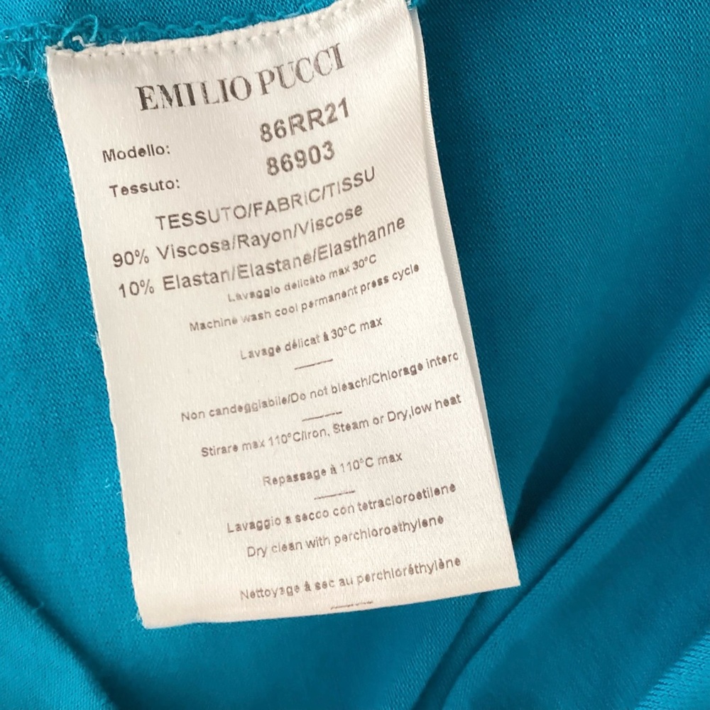 Emili PUCCI V Neck Sleeveless Knee Length in Vibrant Blue Dress SZ XS-S - Picture 7 of 8